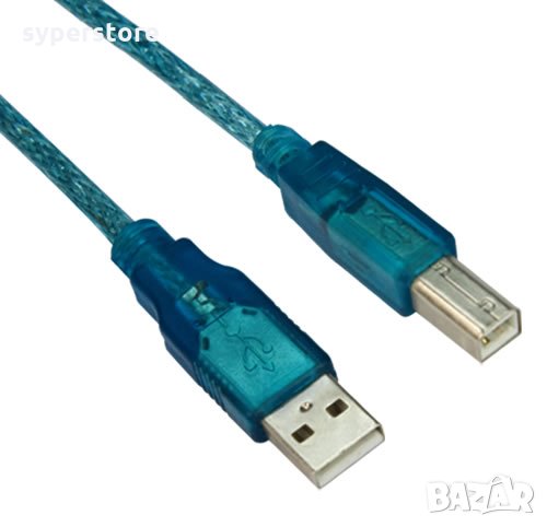 Кабел USB2.0 към USB Type B 1.8m Син VCom SS001269 Cable USB - USB Type B M/M, снимка 1