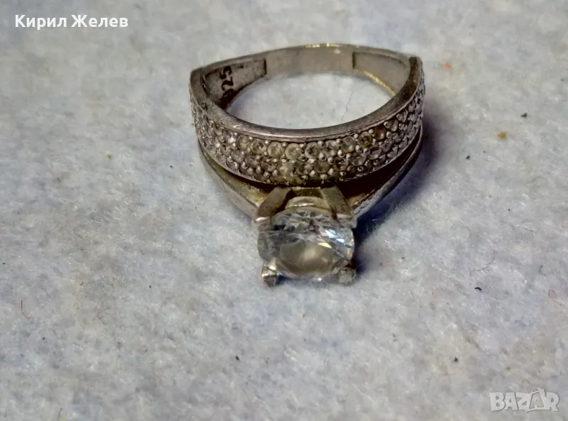 ПРЕКРАСЕН СКЪПОЦЕНЕН СРЕБЪРЕН ПРЪСТЕН СРЕБРО 925 с ГОЛЯМ БЛЕСТЯЩ ЦИРКОН и МНОГО МАЛКИ ЦИРКОНИ 305665, снимка 1