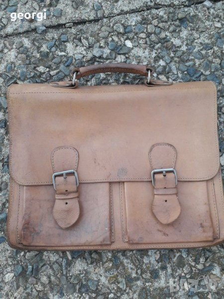 Ретро кожена чанта от естествена кожа , снимка 1