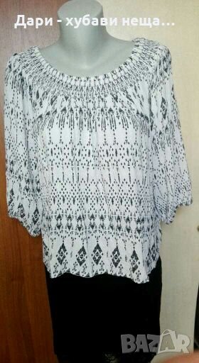 Дамски топ в бяло и черно👗🍀M,L,XL👗🍀арт.3005, снимка 1