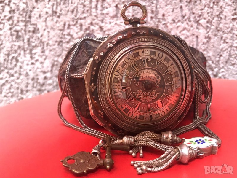 Джобен часовник на големия майстор от 18-ти век William Clarke , снимка 1