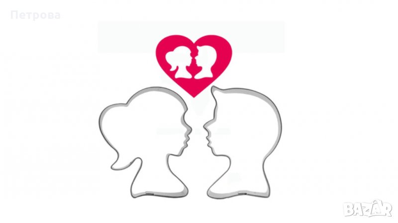 Резци – глави на влюбени - 2 бр., снимка 1