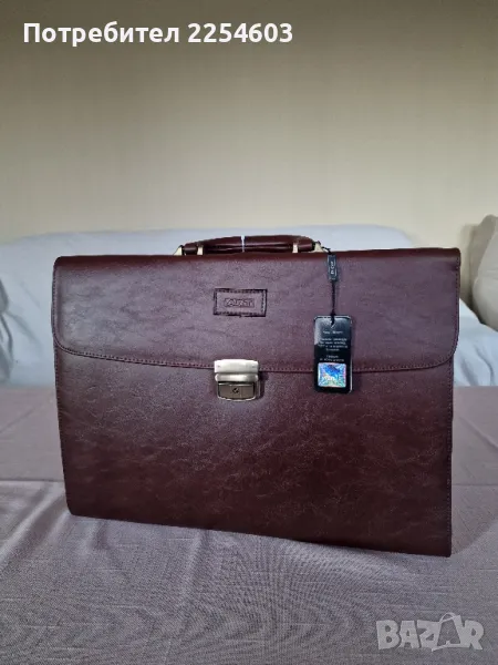 Луксозна кожена чанта за документи, снимка 1