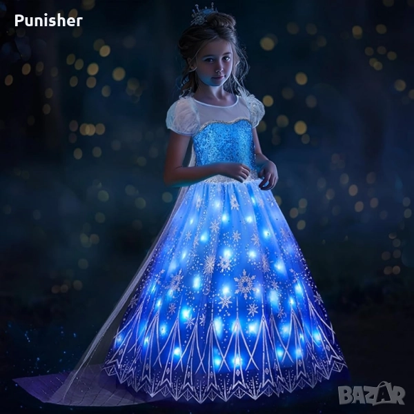 Светеща синя рокля от Замръзналото кралство, снимка 1