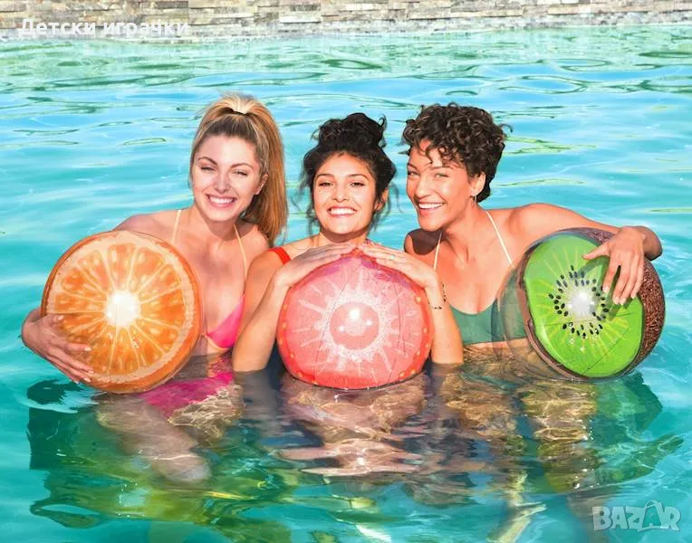 Надуваема топка BESTWAY 46 см, Плодове, винил, за плаж и басейн, снимка 1