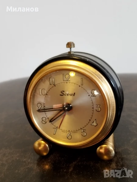 Стар механичен будилник, настолен часовник, снимка 1