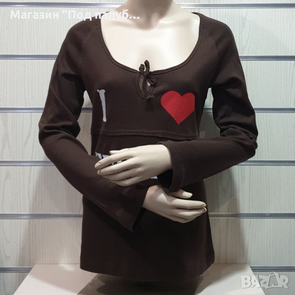 Нова дамска блуза с дълъг ръкав и трансферен печат I Love Bulgaria (Аз Обичам България), снимка 1