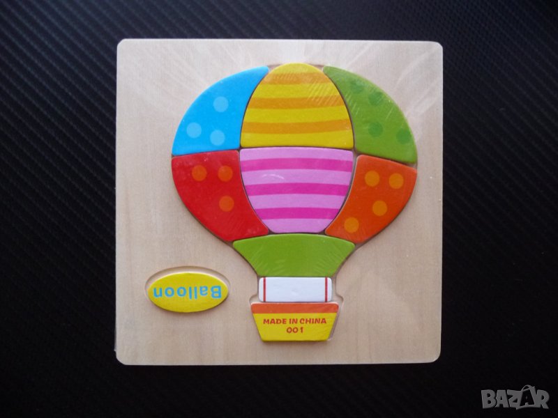  Дървен пъзел балон за най-малките играчка летящ хелий деца , снимка 1