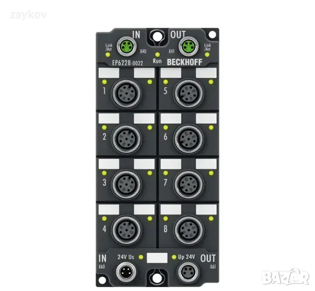 EP6228-0022 | EtherCAT Box, 8-канален комуникационен интерфейс, IO-Link, главен, клас A, M12, снимка 1