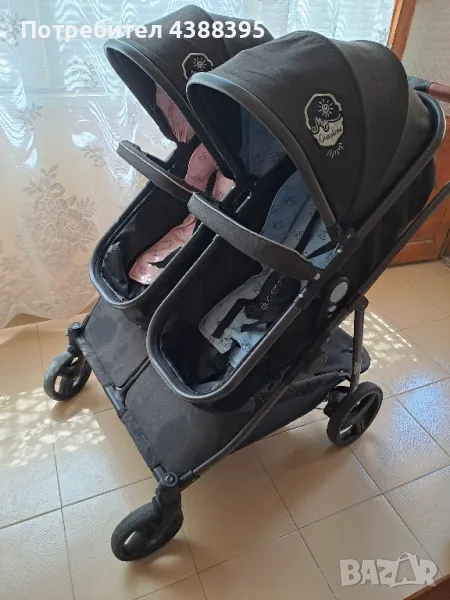 Бебешка количка Чиполино Дуо смарт за близнаци, снимка 1