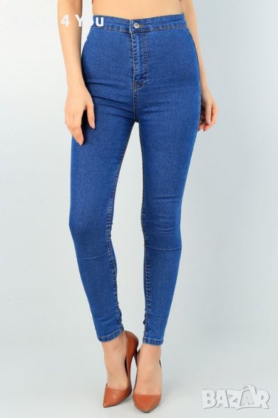 Дамски дънки с висока талия С/М размер, снимка 1