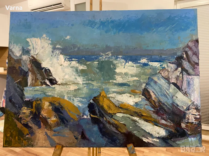 Морски пейзаж с масло, снимка 1