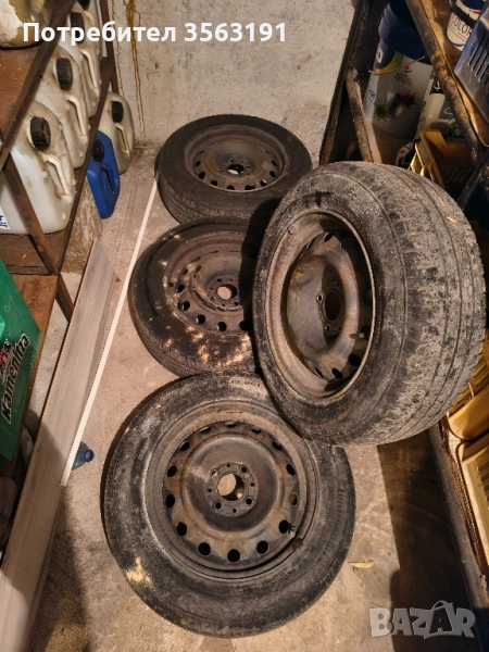 железни джанти с гуми използвани, снимка 1