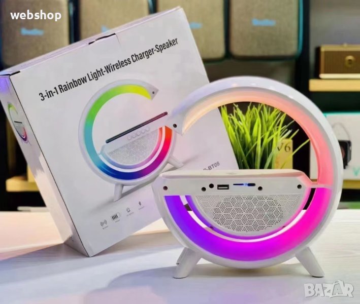 НОВО!! Тонколона с LED светлини и станция за безжично зареждане ГАРАНЦИЯ: 12 МЕСЕЦА, снимка 1