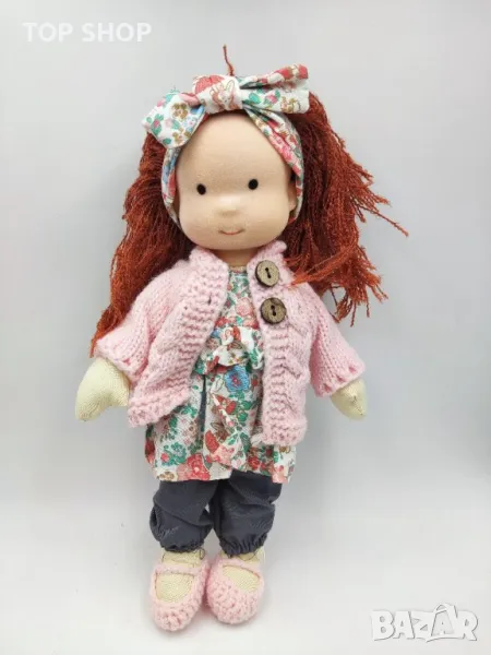 Waldorf Doll Ръчно изработена плюшена кукла, пълнена плюшена щастлива кукла изненада подарък парца, снимка 1