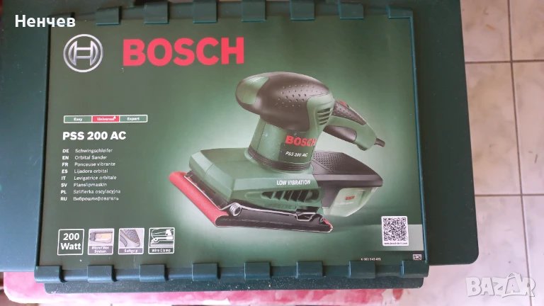 Вибрационен шлаиф BOSCH model PSS200AC , снимка 1