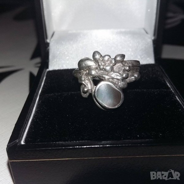 Сребърен пръстен със седеф, снимка 1