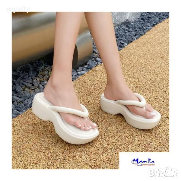 Дамски олекотени чехли на платформа, снимка 1