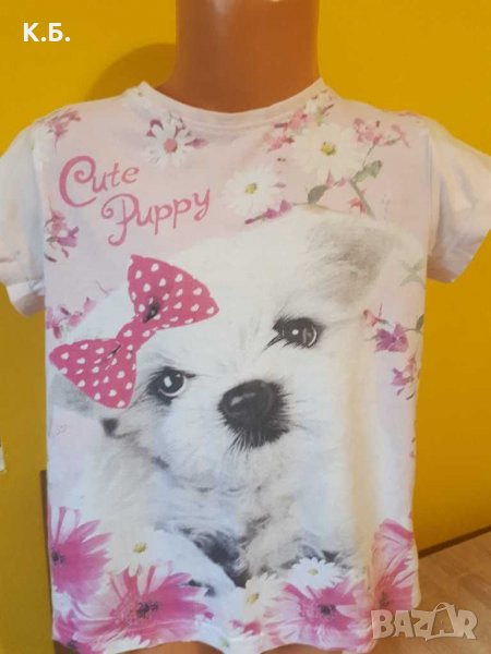 Две тениски за момиченце 7/8 г. , снимка 1