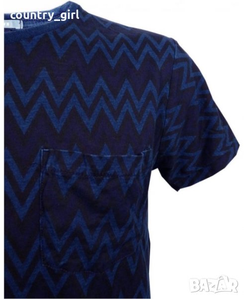 Scotch & Soda Navy Zig Zag Stripe T-shirt - страхотна мъжка тениска, снимка 1