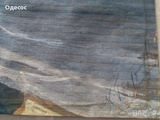 Стара картина гваш "Балчик" на художника Константин Георгиев- Щъркелов, снимка 4 - Антикварни и старинни предмети - 31260417
