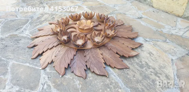 Дърворезбована декоративна апликация, снимка 2 - Декорация за дома - 47695325