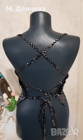 Дамски топ с паети и гол гръб, снимка 5 - Корсети, бюстиета, топове - 47615973