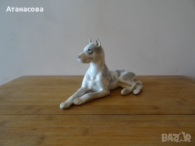 Порцеланова фигура Куче Дог ЛФЗ 1960 г, снимка 2 - Статуетки - 53892790
