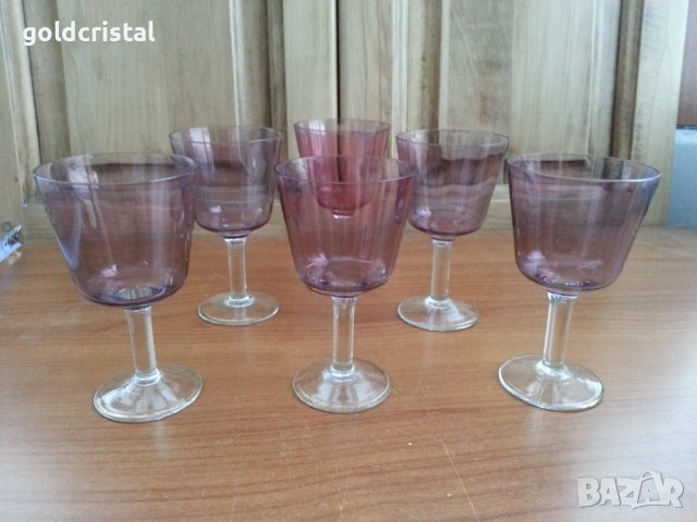 Стъклени чаши чашки цветно стъкло, снимка 4 - Антикварни и старинни предмети - 37056405