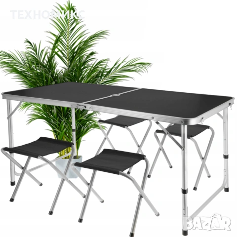Сгъваема къмпинг маса с 4 стола, снимка 10 - Къмпинг мебели - 53263383