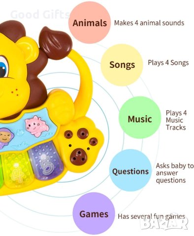 Бебешка играчка Музикално пиано, Лъвче, снимка 4 - Музикални играчки - 42862694