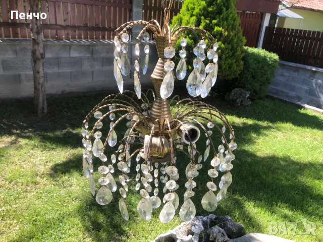 старинен кристален полилей, снимка 9 - Антикварни и старинни предмети - 50342593