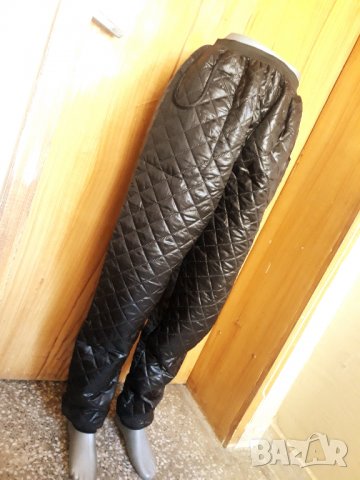 Ефектен черен панталон висока талия тип грейка тип балон ХЛ, снимка 3 - Панталони - 34540669