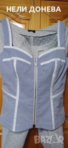 Разкошен Костюм 3 Части на OLTE Италия-Сако+Панталон+Бюстие!НОВИ!, снимка 7 - Костюми - 54044628