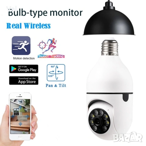 Куполна камера тип крушка 2MP Full HD 360°, снимка 2 - HD камери - 54274610