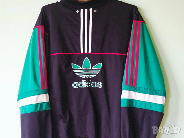 Vintage Adidas track jacket горница анцунг band of the 3 stripes XL, снимка 13 - Спортни дрехи, екипи - 52703479