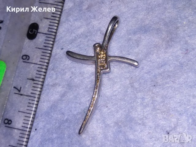 КРАСИВ СРЕБЪРЕН АРТ КРЪСТ СРЕБРО 925 ИНКРУСТИРАН с ЦИРКОНИ 30750, снимка 12 - Колиета, медальони, синджири - 40487641