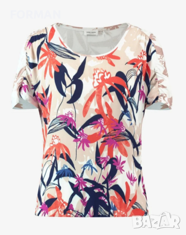 ИЗКЛЮЧИТЕЛНО КРАСИВА блуза с флорална щампа, снимка 4 - Тениски - 44523421