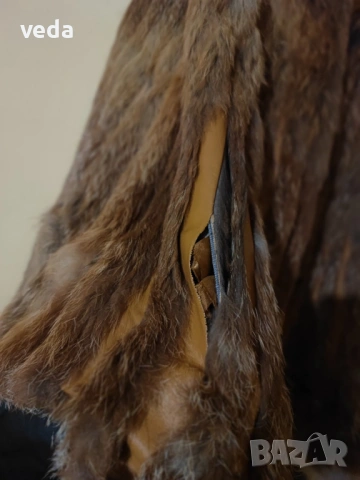 Дизайнерско палто с естествен косъм от лисица, снимка 3 - Палта, манта - 53355770