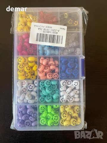Комплект многоцветни мъниста с усмихнато лице 10 мм 300 бр., снимка 6 - Образователни игри - 42551744