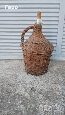 Стъклена плетена дамаджана 8 литра, снимка 2 - Други - 51741584