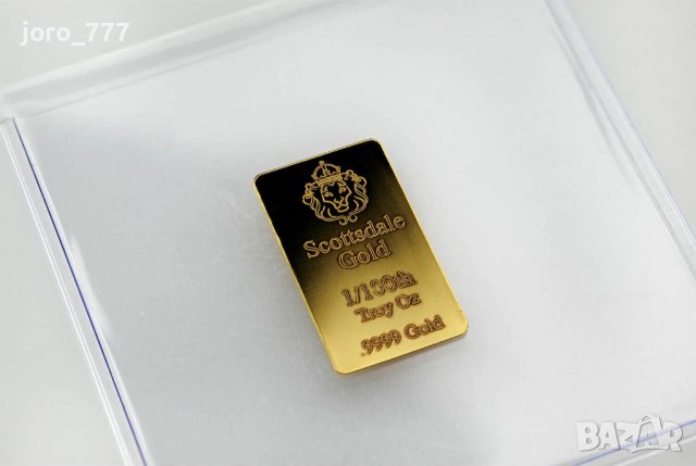 Златно кюлче Scottsdale Mint Lion 1/100 oz 2021, снимка 1 - Колекции - 37159644