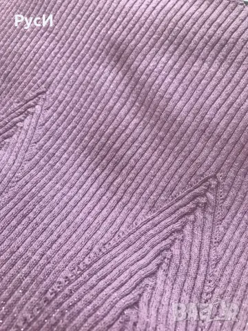 Дамска блуза /памук и еластан/ с метализирана нишка в пепелнорозово, снимка 4 - Блузи с дълъг ръкав и пуловери - 48343650