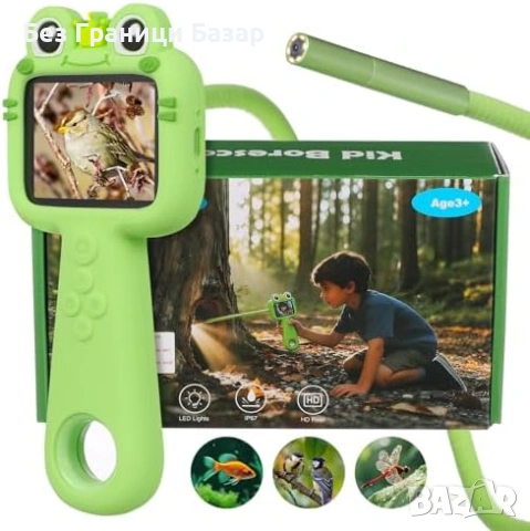 Нова Детска ендоскоп камера 1080P с екран и LED светлина STEM играчка бороскоп