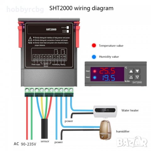 Контролер за температура и влага, влагомер, терморегулатор, 220V, снимка 10 - Друга електроника - 37221957