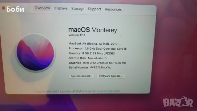 MACBOOK AIR 2019 A1932, снимка 6 - Лаптопи за работа - 38734360