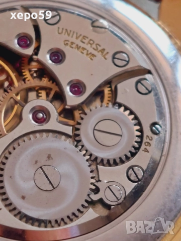 Колекционен Ръчен швейцарски златен 18к часовник Universal Geneva cal.264-1940-45год., 3 500 лв, снимка 11 - Мъжки - 52217821