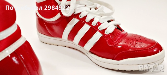 Редки червени маратонки Adidas Sleek Series Hi Top Размер 37 1/3 UK 4 1/2 G61361 US 6, снимка 11 - Маратонки - 52933029