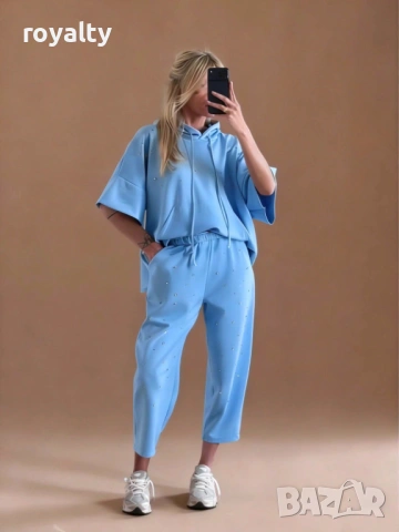 Нов Син Дамски Комплект 