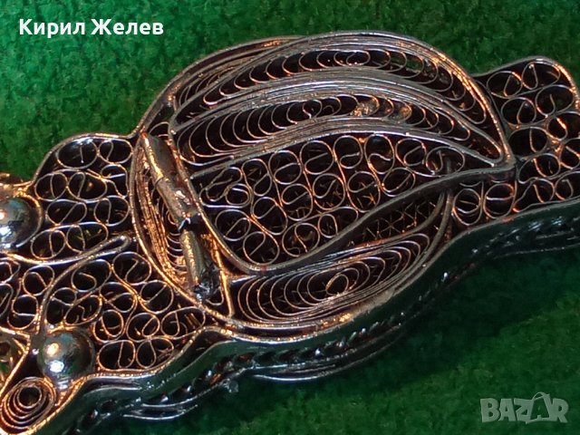ПОСРЕБРЕН БУХАЛ ФИЛИГРАНЕН със ЗДРАВО СИНДЖИРЧЕ ФИГУРАЛЕН АРТ ДЕКО МЕДАЛЬОН БЛАГОРОДНА СТОМАНА 25560, снимка 5 - Колиета, медальони, синджири - 35679503